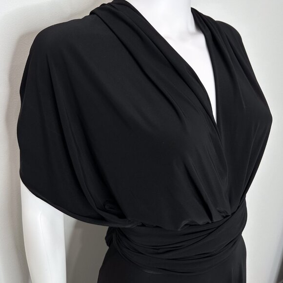 Dessy Group Maracaine Jersey Twist Wrap Convertible Cocktail Dress in Black - Picture 6 of 16